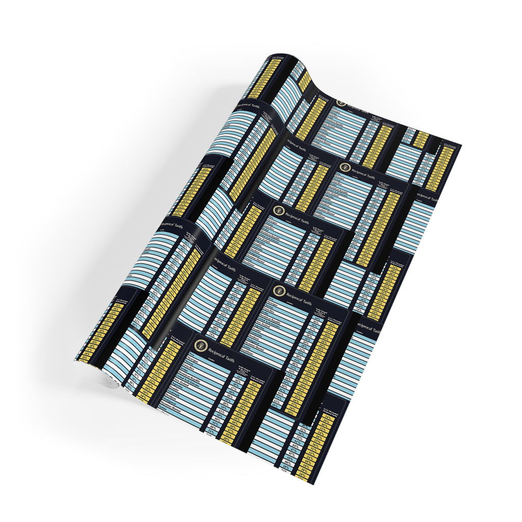 Geometric Metallic Blue Gift Wrap Roll — Modern Striped Pattern