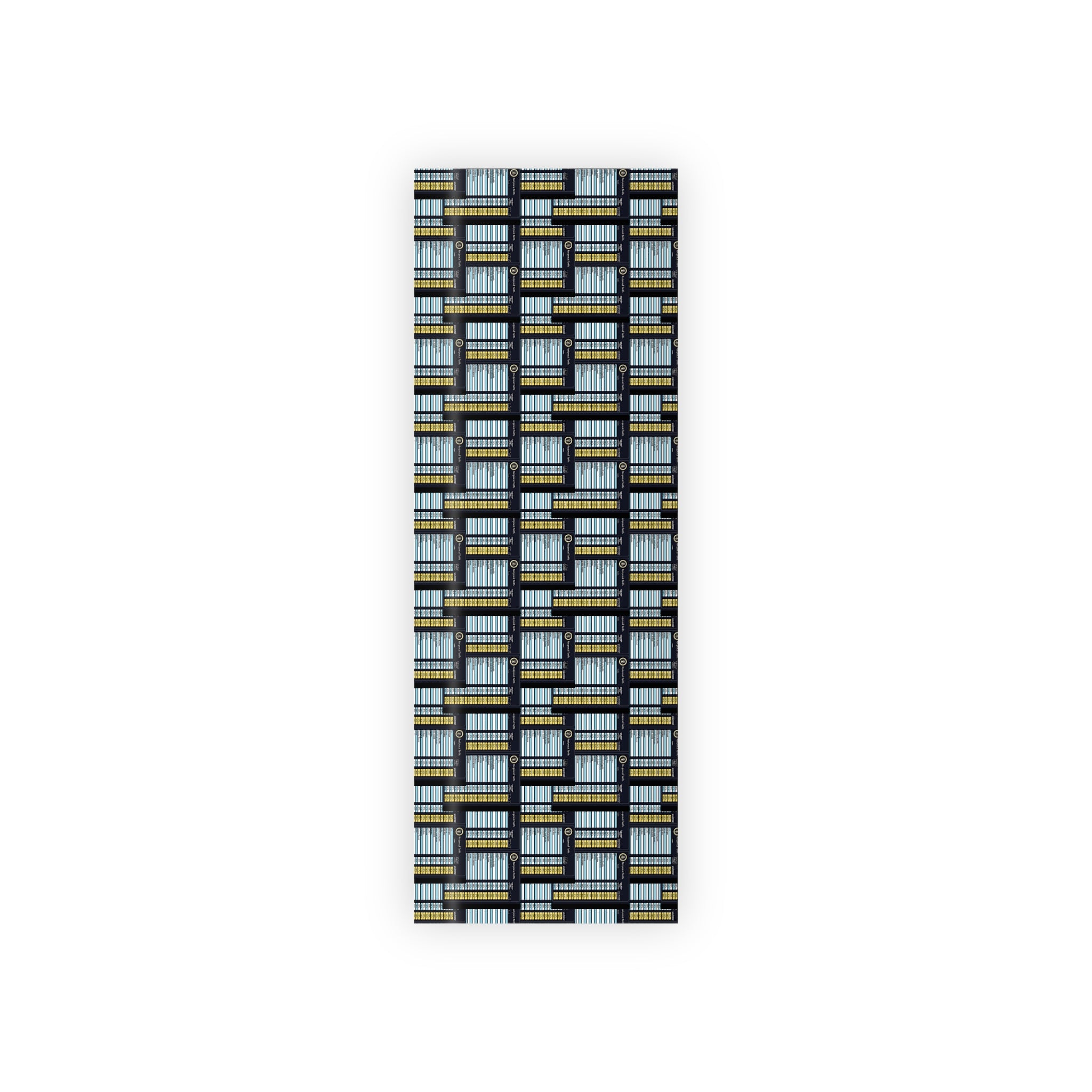 Geometric Metallic Blue Gift Wrap Roll — Modern Striped Pattern