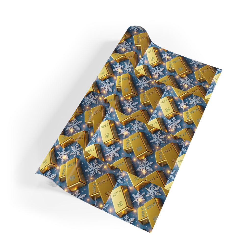 PREMIUM Debasement Trade Gold Bar Xmas Wrapping Paper Roll