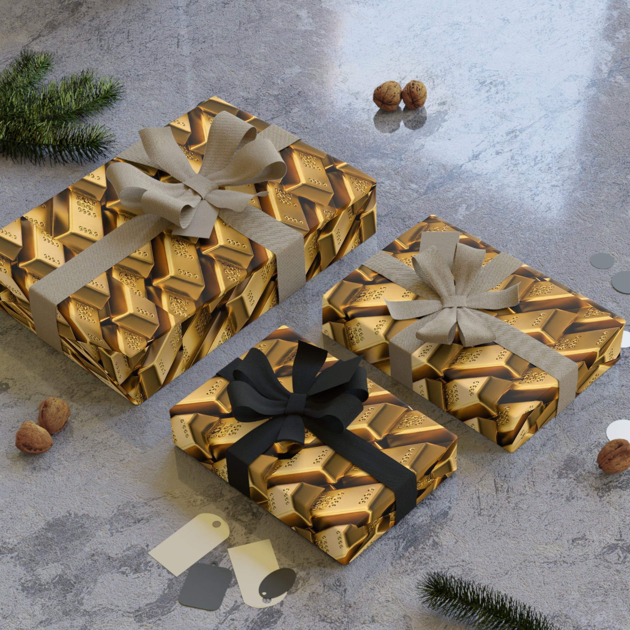 PREMIUM Debasement Trade Gold Bar Gift Wrap Roll