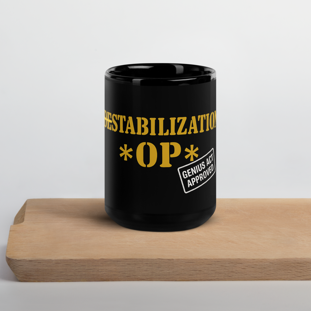 (De)Stabilization Op Black Glossy Mug